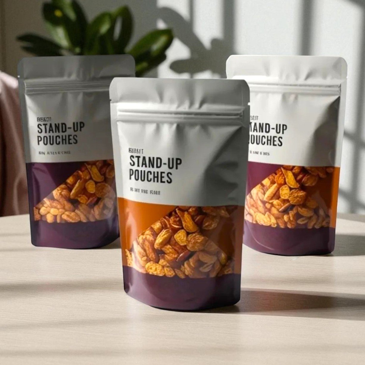 Stand-up pouches (valve & resealable zip)