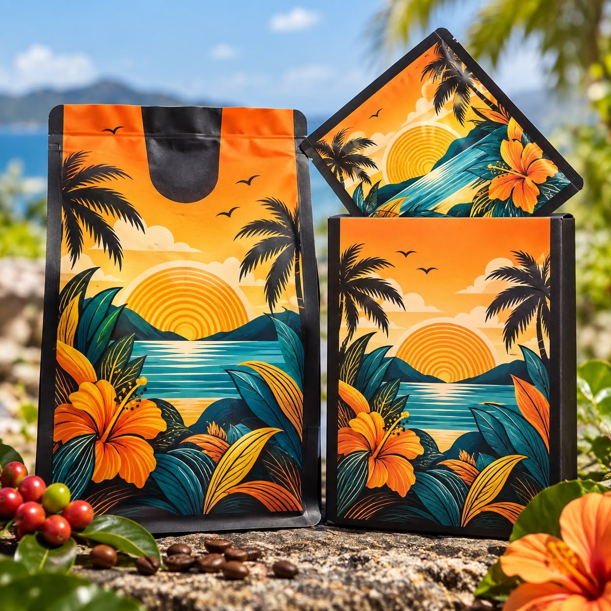 Customised coffee bean pouches