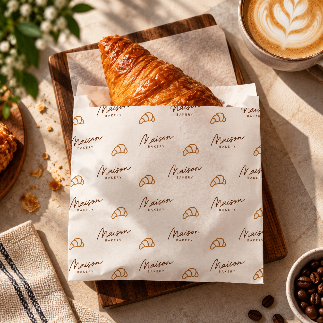 Croissants wrapping sheets