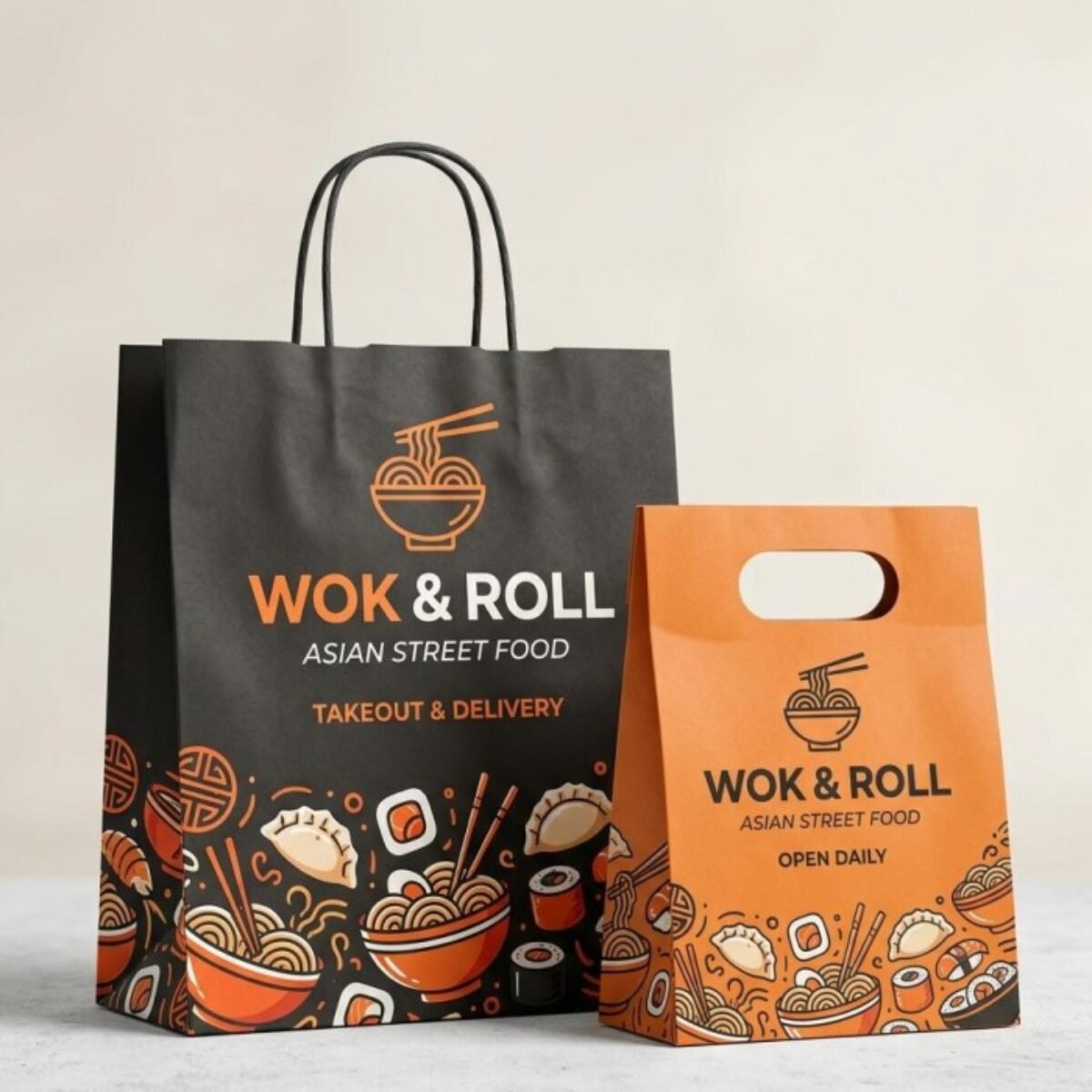 Custom takeaway bags
