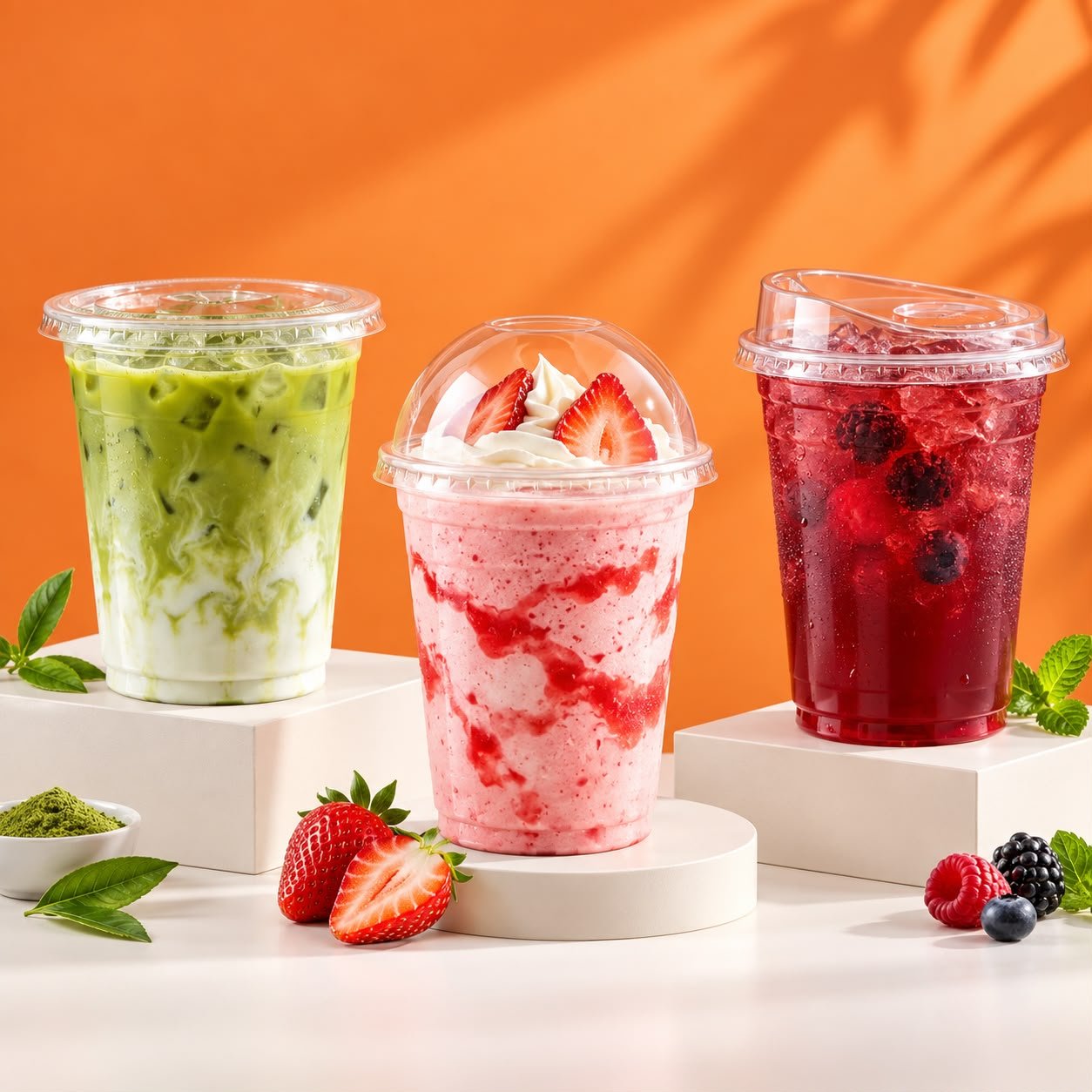 Pet cups with different lids